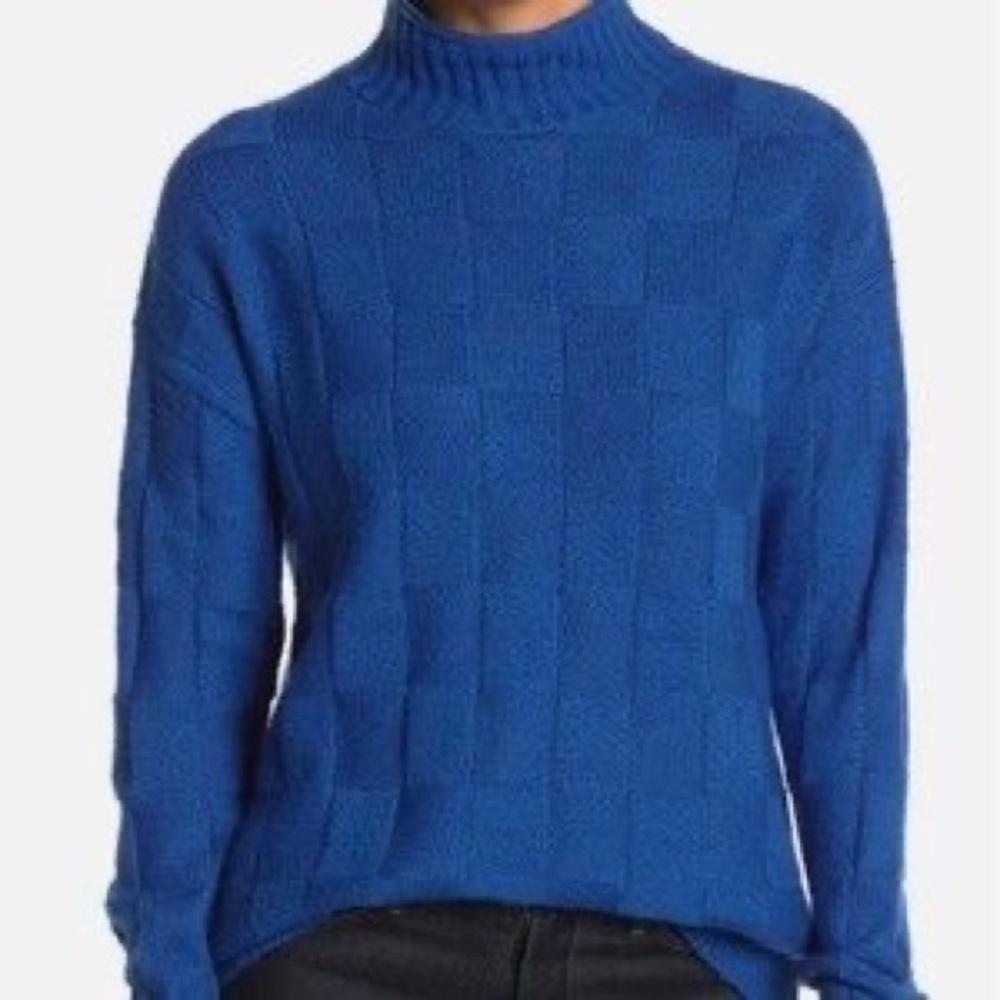 ABOUND Cowl & Turtle Neck Checkered Pattern Women’s Sweater Sz M